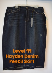 Level 99 Hayden Denim Pencil Skirt