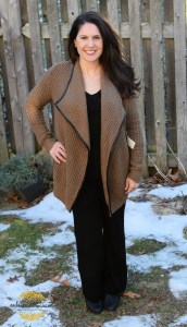 41Hawthorn Kenny Faux Leather Trim Open Cardigan2