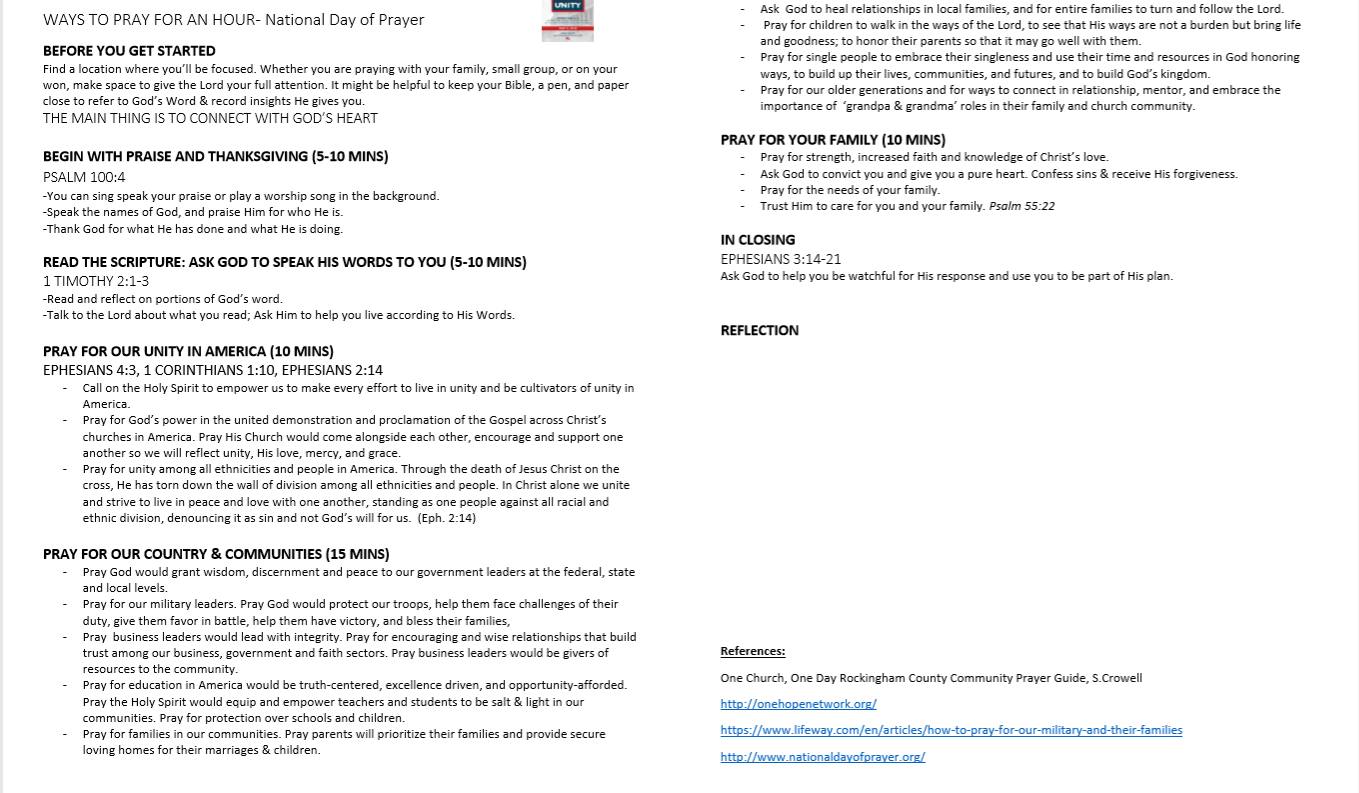 Ways to Pray for An Hour on National Day of Prayer